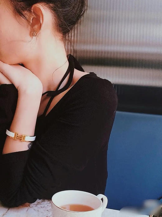 爱马仕 H 白金色 珐琅 手镯 商品图2