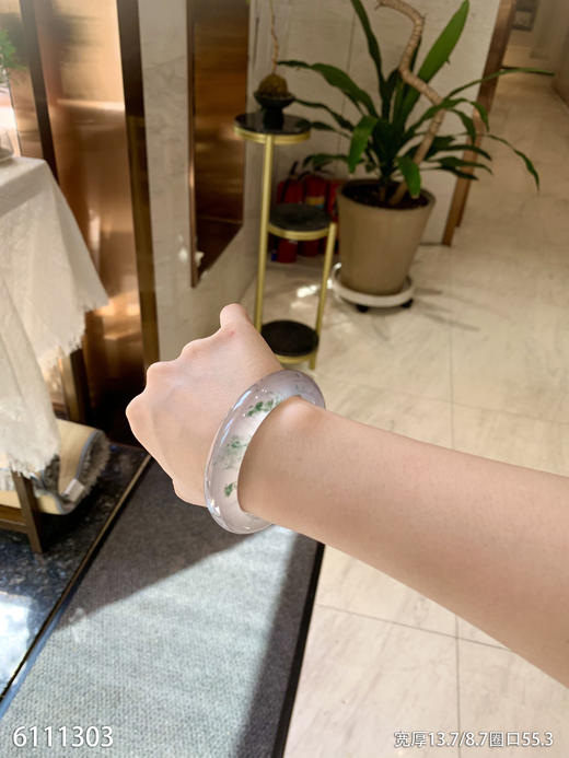 高冰种飘花手镯【6111303】圈口55.3~具体价格微信咨询 商品图5