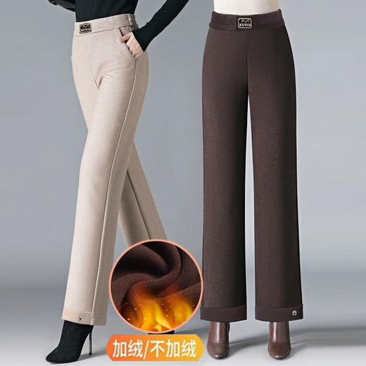 秋冬加绒加厚毛呢女裤子新款超火今年流行爆款直筒阔腿裤时尚气质 商品图3
