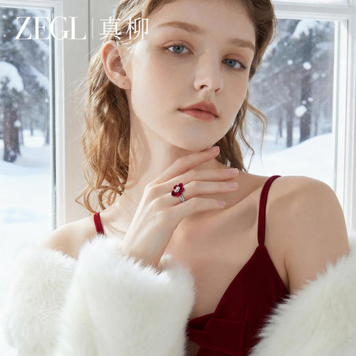 ZEGL设计师新年吉花系列红色本命年戒指女小众高级感指环秋冬尾戒 商品图1