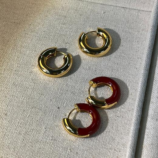 金色光晕耳扣 红色珐琅款（非质量问题不退换）更多美图群内见 详询烧饼 商品图0