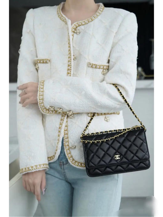 Chanel 黑金 woc 菱格纹 羊皮 链条包 商品图2