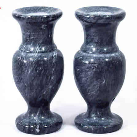 海浪花花瓶9*21厘米天然汉白玉石花瓶摆件上贡祭品 商品图0