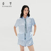 学院风』桑蚕丝家居服领带短袖套装女休闲宽松外穿 商品缩略图4