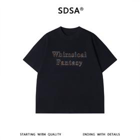 SDSA男装2026新款高贵轻奢美式刺绣字母圆领短袖T恤百搭宽松上衣