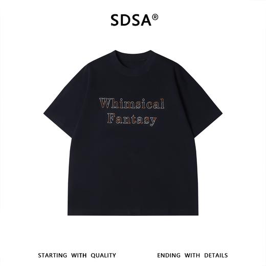 SDSA男装2026新款高贵轻奢美式刺绣字母圆领短袖T恤百搭宽松上衣 商品图0