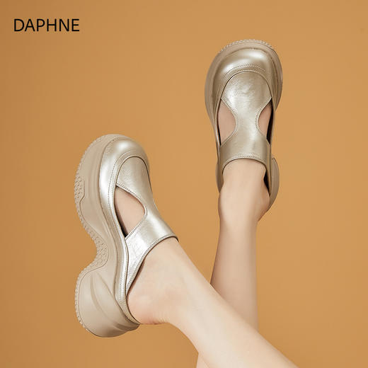 达芙妮厚底包头拖鞋女款2026新款夏季懒人 穆勒半拖鞋镂空沙滩凉鞋2501259 商品图7