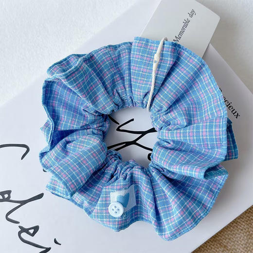 复古格纹布艺大肠发圈-纪念日百货门店同款169647803 商品图3