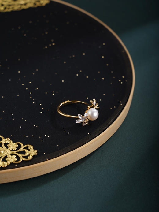 子佩集【浓情花语】银S925珍珠惜王妃戒指【R1808】双色百合花2602 商品图9