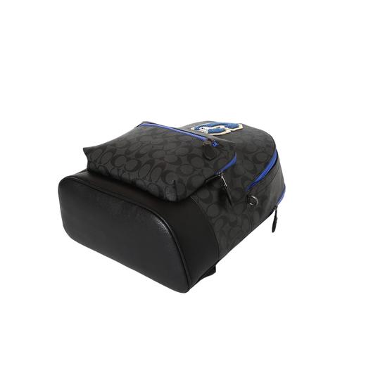 人造革配牛皮革 背包双肩包 男款 炭黑色老花 商品图6