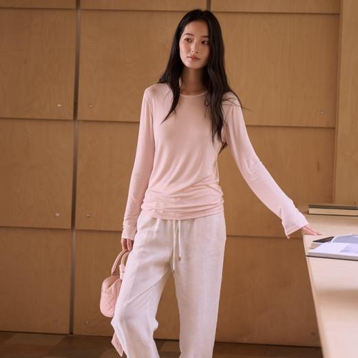 老米优品🎈一件会“呼吸”的天丝长袖，轻薄软糯，好品质基础款！《 蚕丝羊毛圆领T》美利奴羊毛+兰精天丝+桑蚕丝 韩系针缝工艺 温润细腻 超有质感！ 商品图1