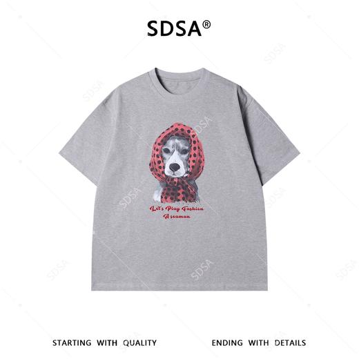 26642SDSA男装2026新款高贵轻奢美式狗狗印花圆领短袖T恤宽松百搭上衣 商品图1