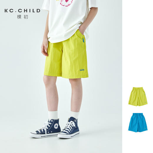 棵初26年夏季新款中大女童轻量宽松机能短裤撞色织标下摆刺绣裤子 商品图0