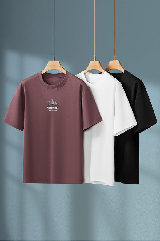 【DKP】大依优型大码男装圆领短袖T恤棉质运动休闲透气短袖上衣加肥加大 商品图5