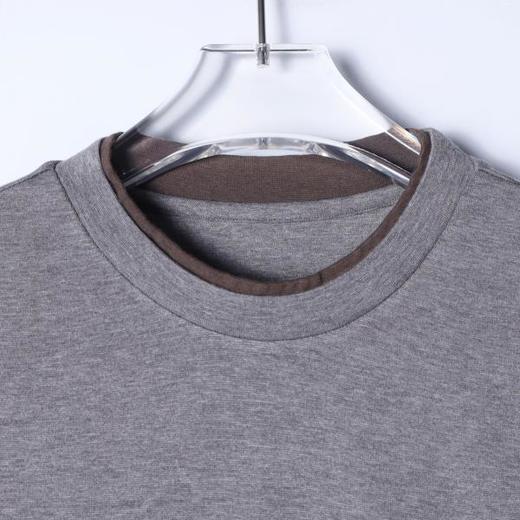 SDSA男装2026新款高贵轻奢简约领口拼接撞色圆领短袖T恤百搭时尚 商品图1