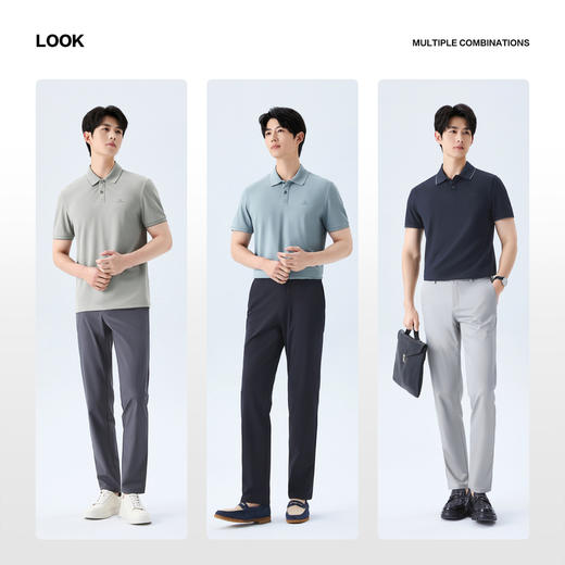 【含桑蚕丝/不变形领】柒牌短袖POLO衫2026夏季新款休闲上衣 130T70500 商品图2