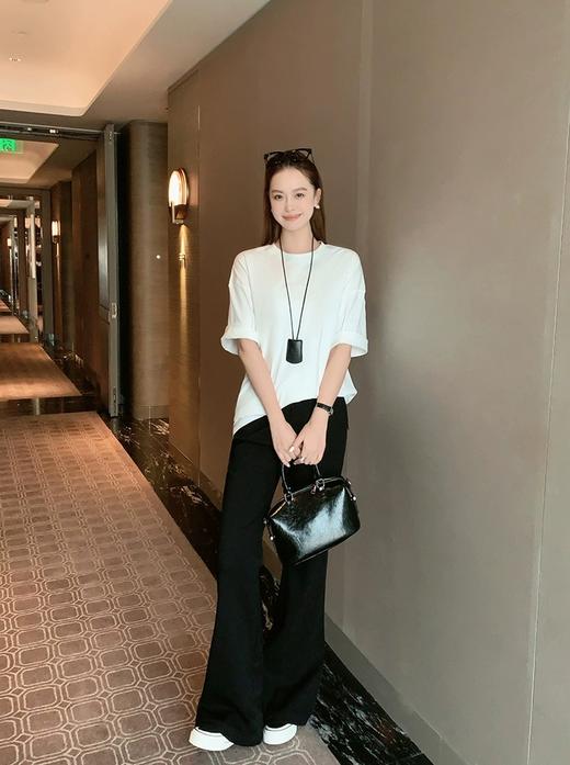 百家好同款空气层春夏秋松紧腰神仙显瘦喇叭裤 商品图6