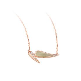 ［东方幸趣］18K符山石镶钻项链#篁竹