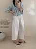 韩系小个子阔腿裤 休闲九分裤~夏季薄款洗水棉质宽松裤子 纸片裤子 商品缩略图2