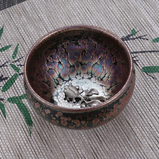 子佩集【吉庆有余】S990银摆件【YSYCJ003】茶具品茗杯原创作品茶杯紫金鱼2509 商品图3