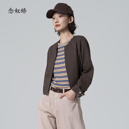【商场同款】CNJ6323 “ 摩卡外套 ” 棉麻材质穿着有型  小T版型利落好穿 商品图0