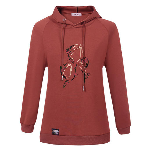 大码卫衣女春秋薄款2026年新款爆款胖mm女装中年妈妈女士连帽上衣 商品图4