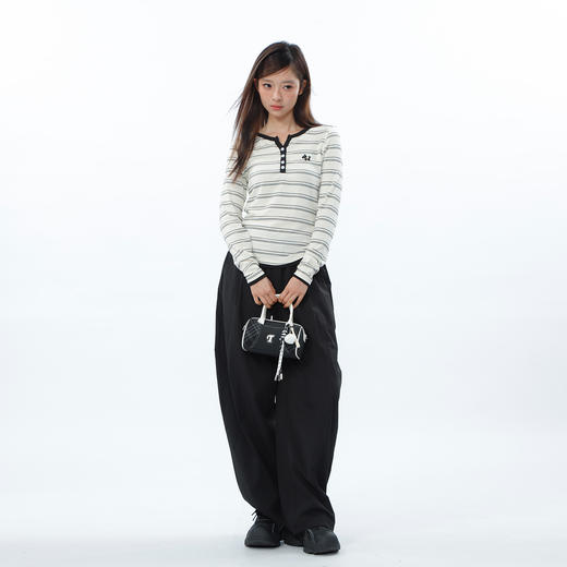 复古亨利领设计基本款长袖T恤-纪念日百货门店同款169944331 商品图3