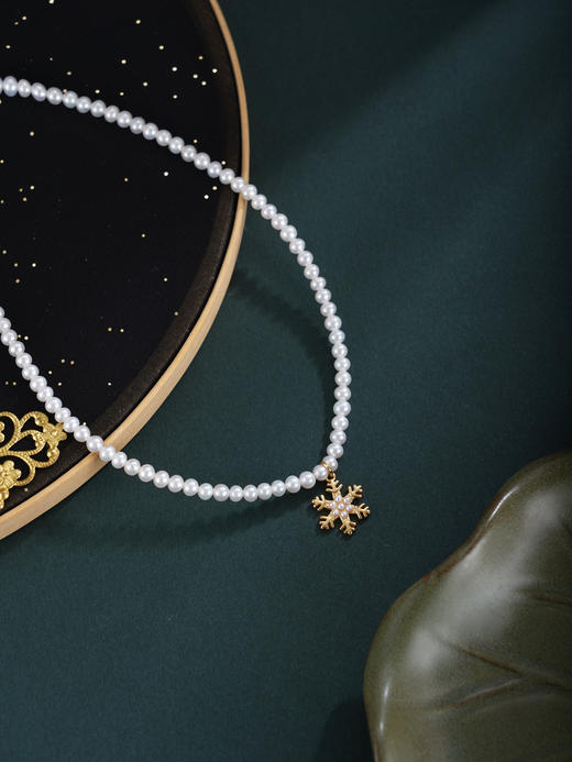 子佩集【瑞雪霜华】银S925珍珠惜王妃耳钉【ZZXL051】镀金雪花2602 商品图2