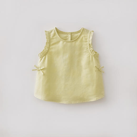 马克珍妮清凉亚麻女童花边蝴蝶结小衫2026年夏装新款560771 商品图4