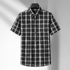 【DM】【纯棉】大依优型大码男装夏季格子短袖衬衫商务休闲百搭上衣T恤 商品缩略图1