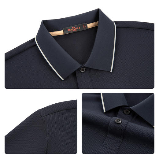 【凉感/不变形领】柒牌男式短袖POLO衫26春夏新品清爽休闲百搭T恤 130T70310 商品图3