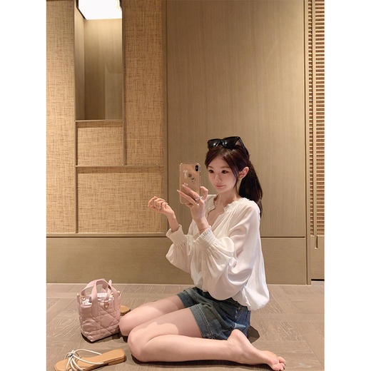 金蘑菇菇 公主的防晒 / 天丝亚麻防晒衬衫与牛仔小短裤 商品图1