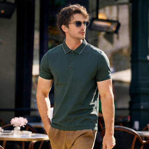 【DKP】大依优型大码男装夏季醋酸短袖POLO衫商务休闲速干无痕上衣T恤 商品图4