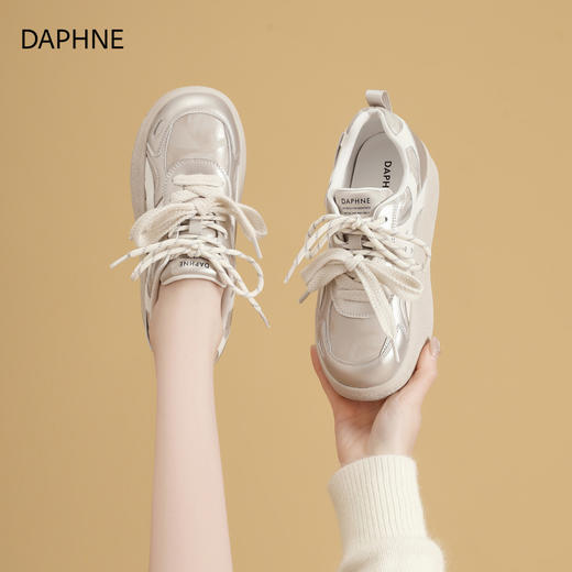 达芙妮厚底德训鞋女2026春季新款增高休闲鞋子阿运动甘鞋松糕板鞋2507035单里 商品图5