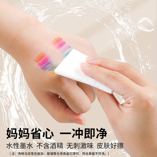 【无刺激味❗加粗大墨量】思进双头丙烯马克笔直液式大容量三角杆水彩笔儿童画画不透可水洗。xa 商品图3
