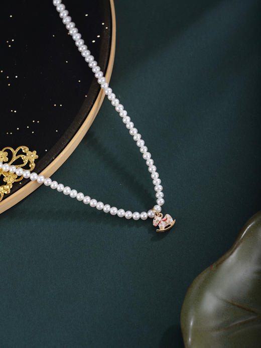 子佩集【童心木马】银S925珍珠惜王妃耳钉【ZZXL052】镀金小马2602 商品图2