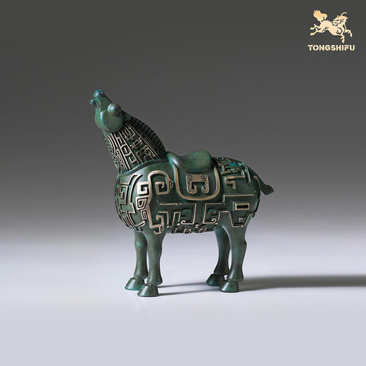 铜师傅 陕西历史博物馆系列《彩绘啸马铜摆件》青铜摆件 商品图2