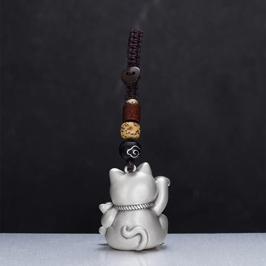 子佩集S999【招财萌猫】钥匙扣【BX0200065】纯银小摆件招财进宝吉言猫2508 商品图2