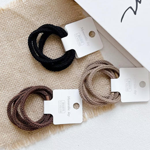 日常通勤基础密集编织4根组合皮筋（4根）161093711 商品图0