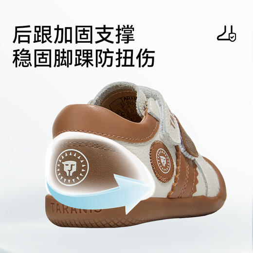 泰兰尼斯春季新款牛皮步前鞋男宝宝包头赤足鞋子女童婴幼儿宝宝鞋T03B6A8501 商品图4