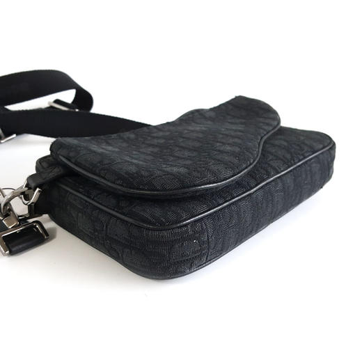 【95新】Dior迪奥黑色老花马鞍三件套三合一单肩斜挎包中性款110326NJS13 商品图7