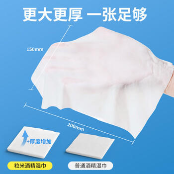 粒米75%酒精湿巾消毒湿纸巾10片*10包学生杀菌酒精棉片灭甲流感病毒 商品图3