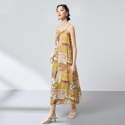 100%桑蚕丝波西米亚度假真丝裙，吊带显瘦民族风连衣SM-1682591631 商品图1