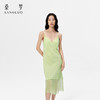 清醒柠檬』桑罗撞色吊带裙桑蚕丝女款可拆卸裙摆度假长裙 商品缩略图4