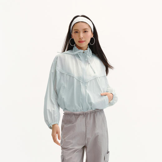 商场同款|森马外套女夏季防晒凉感oversize花边2026新款慵懒夹克 商品图1