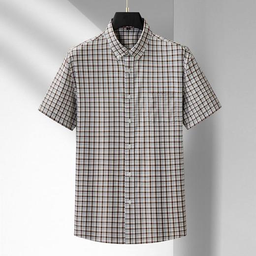 【DM】【纯棉】大依优型大码男装夏季格子短袖衬衫商务休闲上衣T恤320斤 商品图3