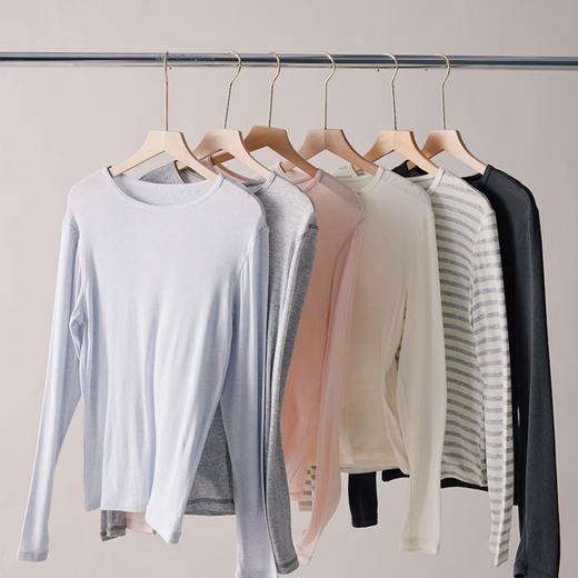 老米优品🎈一件会“呼吸”的天丝长袖，轻薄软糯，好品质基础款！《 蚕丝羊毛圆领T》美利奴羊毛+兰精天丝+桑蚕丝 韩系针缝工艺 温润细腻 超有质感！ 商品图13