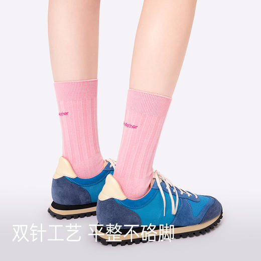 靴下物袜子女春夏季纯色薄棉款中筒袜彩色堆堆棉袜吸汗透气中筒袜 商品图2