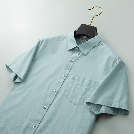 【DKP】【莱赛尔】大依优型大码男装翻领格子衬衫短袖商务休闲百搭上衣 商品图3