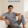 【竹纤维提花平纹系列】SCHIESSER德国舒雅男士竹纤维提花平纹家居外穿短袖长裤套装39/26840H 商品缩略图1
